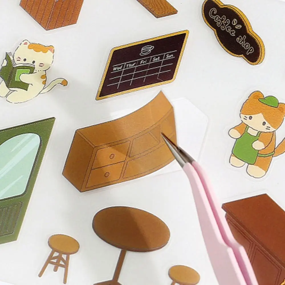 Cinese Acient 3D Scena Adesivi Impilabile e incollare Cartoon FAI DA TE Scena Decalcomanie PET Scrapbook Cancelleria Adesivo Per Bambini Adulti