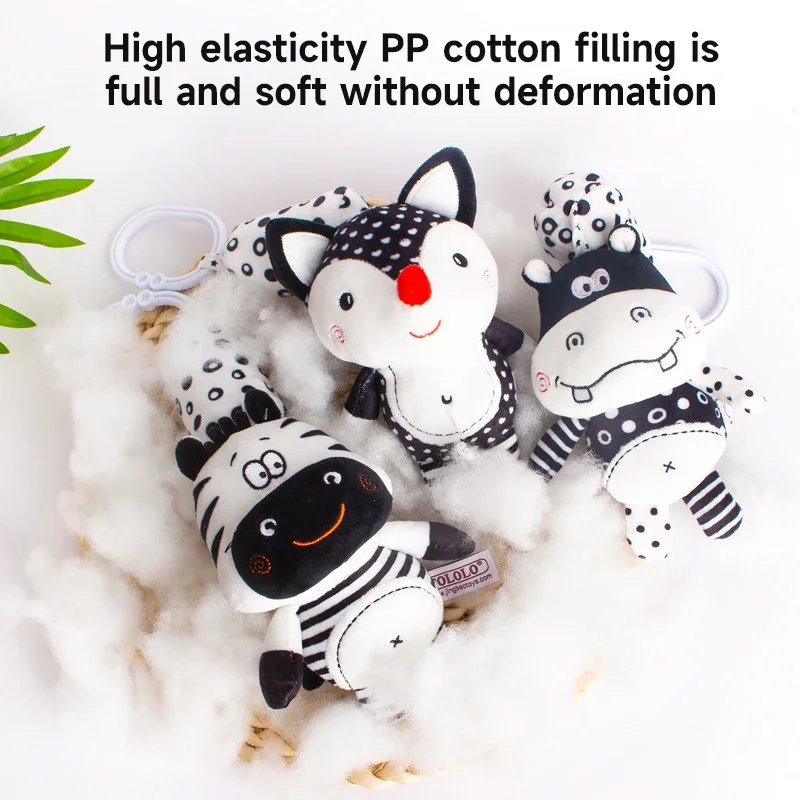 Black And White Ring The Bell Toys Children The Bed Pendant Toy Baby Hand Prehension Train Toys Facilitate Visual Ability Toys