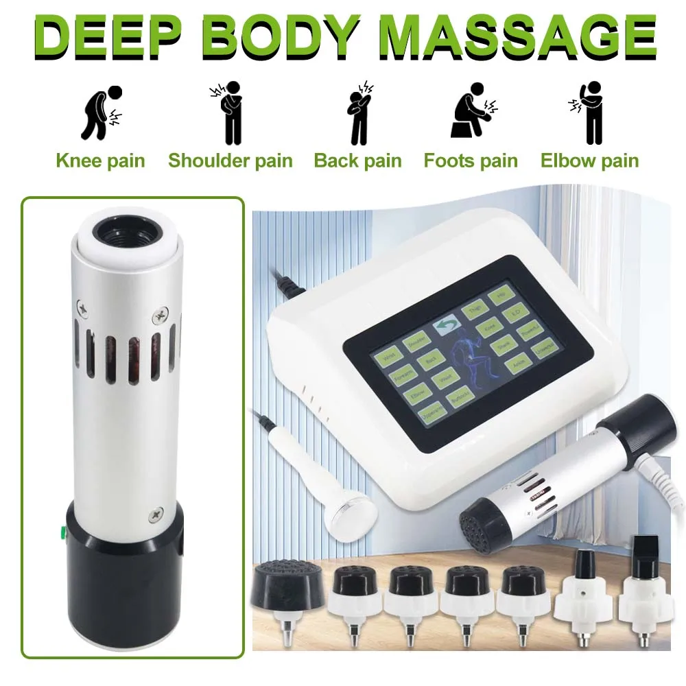 Professional Shockwave Therapy Machine ED Treatment Tennis Elbow Pain Relief Ultrasound Device 2 IN 1 Shock Wave Body Massager