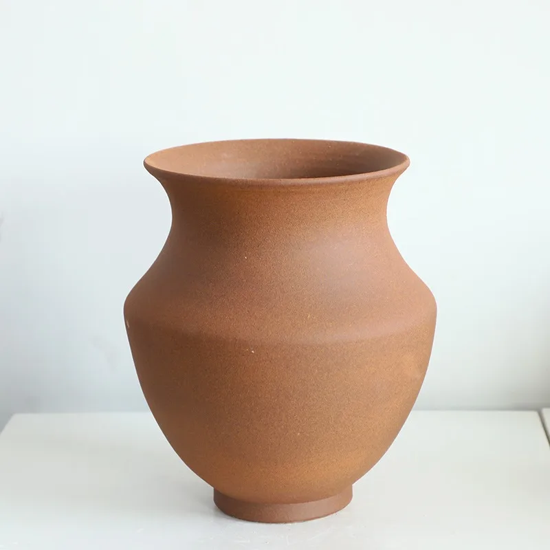 Nordic wabi wind soft B & B hotel Jingdezhen handmade pottery ceramic vase retro coarse pottery