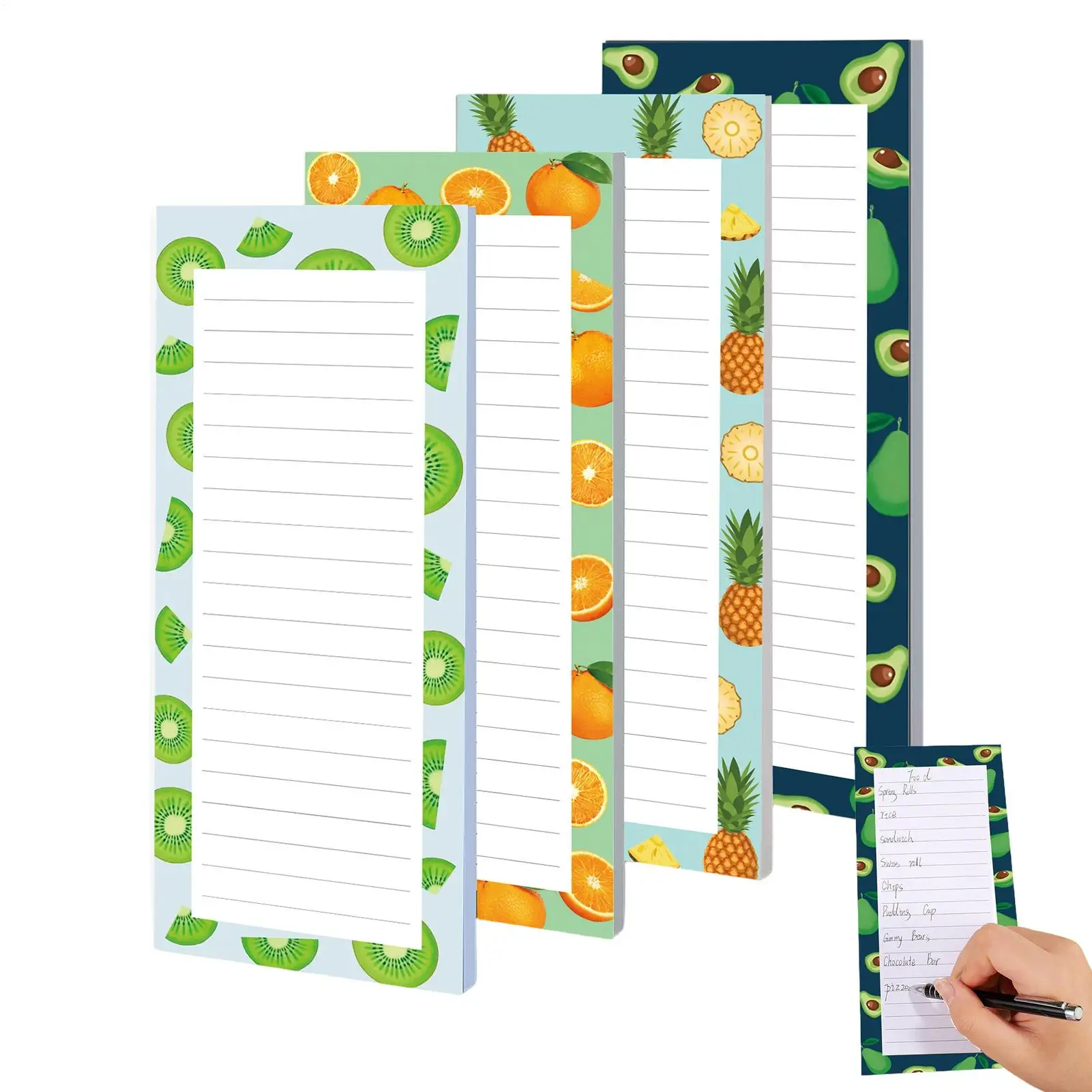 

Маленькие блокноты для заметок, 4 штуки, с отрывными листами, милые, с фруктовым дизайном, в линейку, для дома, офиса, школы, колледжа, класса, улицы
