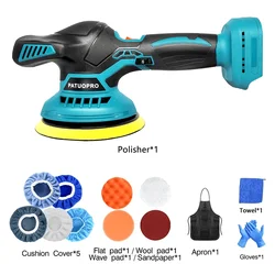 5000RPM 150mm Cordless Polisher 6Gears Rechargeable Car Polishing Machine Electric Rotary Tool For Makita 18V Battery(NoBattery)