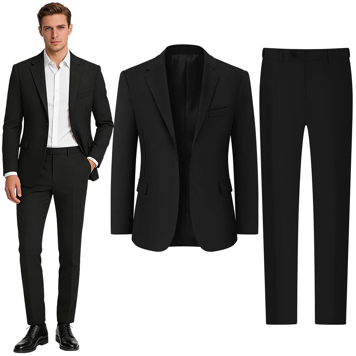 

Men's Office Business Suit Formal Blazer Pants Wedding Ceremony Birthday Party Outfit Church Easter Piano Performance Set