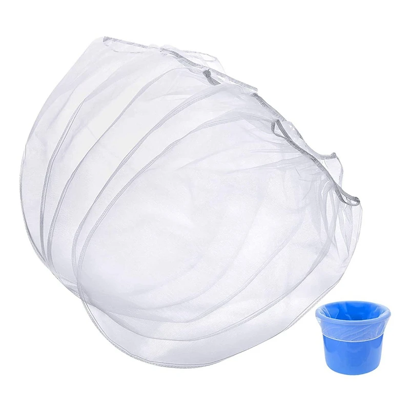 Paint Strainer Bags, 24Pcs White Fine Mesh Filter Bag, Bucket Elastic Opening Strainer Bags For Paint Gardening