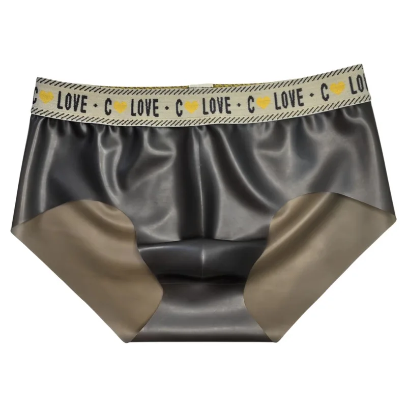 Men‘s Sexy Latex Briefs Seamless Invisible Panties Nightwear Translucent Rubber Gay Porn Low Rise Scrotum Bulge Pouch Underpants