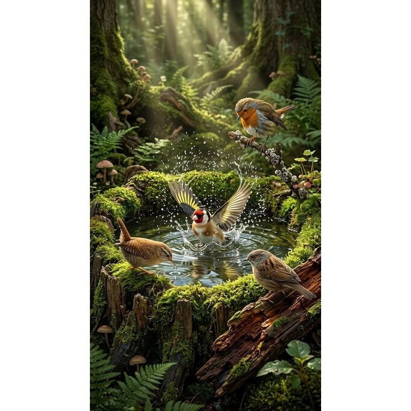 

500/1000/1200/2000 PCS Jigsaw Puzzles Birds Play in the Water Animal Family Activity Games for Gameroom Bedroom Home Decor Gift