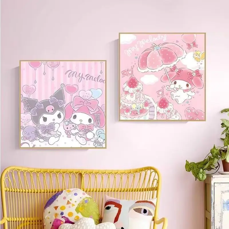 سانريوس غرفة المعيشة اللوحة الزخرفية مرحبا كيتي Kawaii معلقة اللوحة تنوعا بسيطة الأزياء الإبداعية الراقية الهدايا
