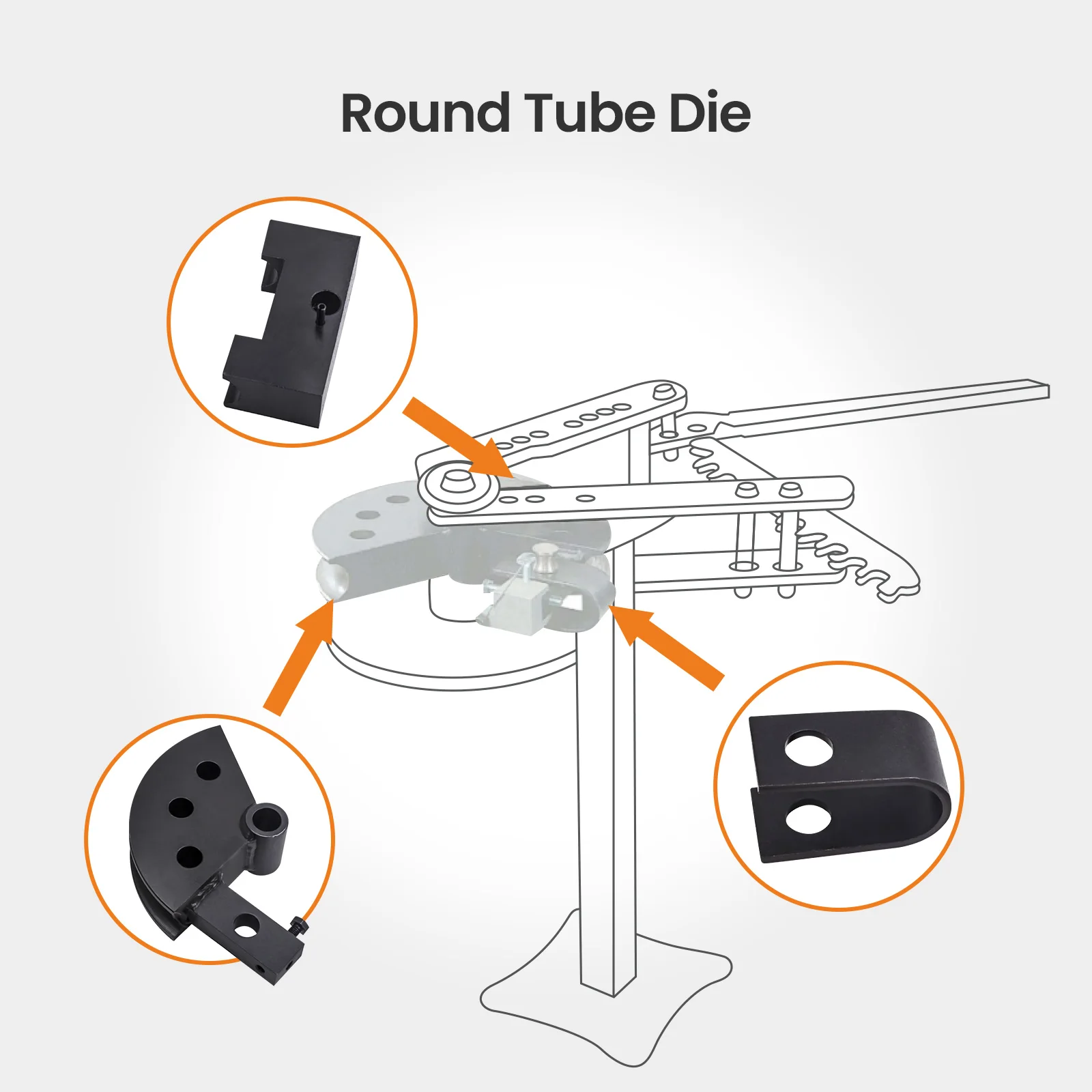 1 Set Bender Fit For Die 1.5 inch Round Tubing 5 inch Fan-shaped block welding