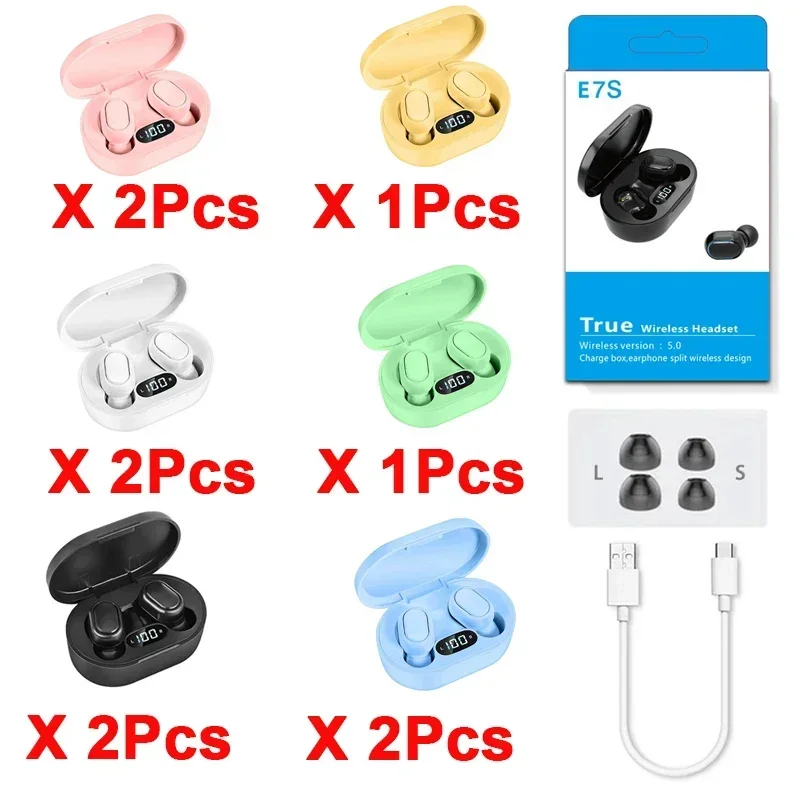 

TWS E7S Wireless Headphones Bluetooth Earphone 5.0 Stereo Headset Earbuds 10Pcs Wholesale