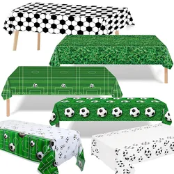 Manteles con temática de fútbol, decoraciones de fiesta de cumpleaños, cubierta de mesa Rectangular de plástico, perfecta para fiestas del día de juego