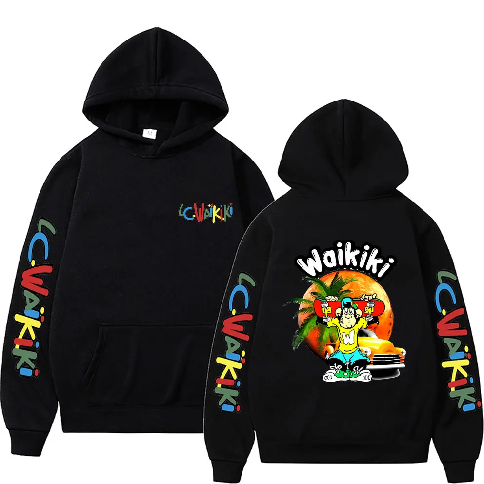 

Skateboarding Boy Lc Waikiki Monkey Graphic Hoodie Male Fashion Oversized Streetwear Men's Vintage Causal Long Sleeve Hoodies