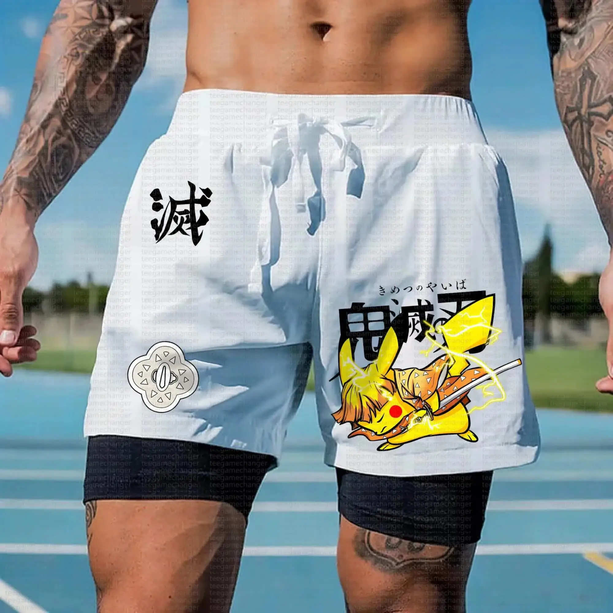Demon Slayer Joint Pokémon Animation Derivatives T-shirt surdimensionné à la mode d'été pour hommes et femmes, sweat à capuche, shorts et pantalons de survêtement