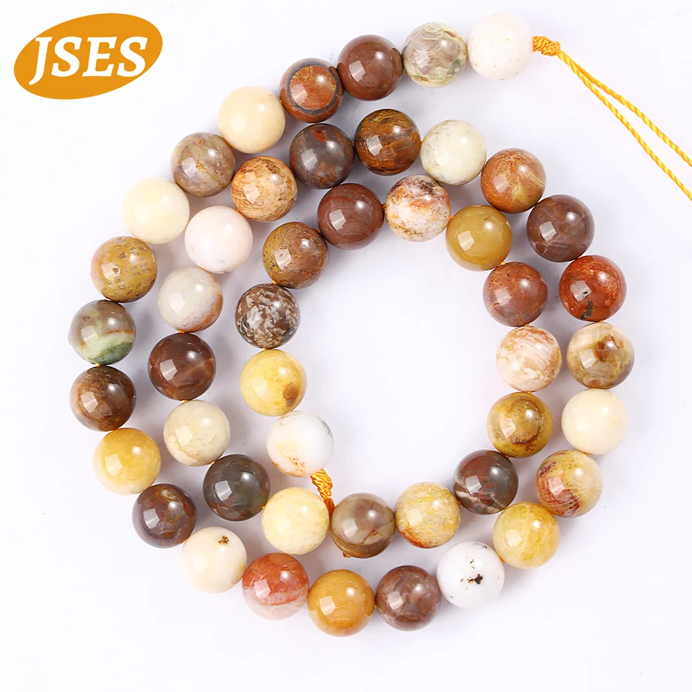 التخليص الأحفوري الطبيعي المرجان خرز من اليشم أقحوان فضفاض Jsaper الخرز لصنع المجوهرات قلادة سوار ذاتي الصنع ستراند 15"