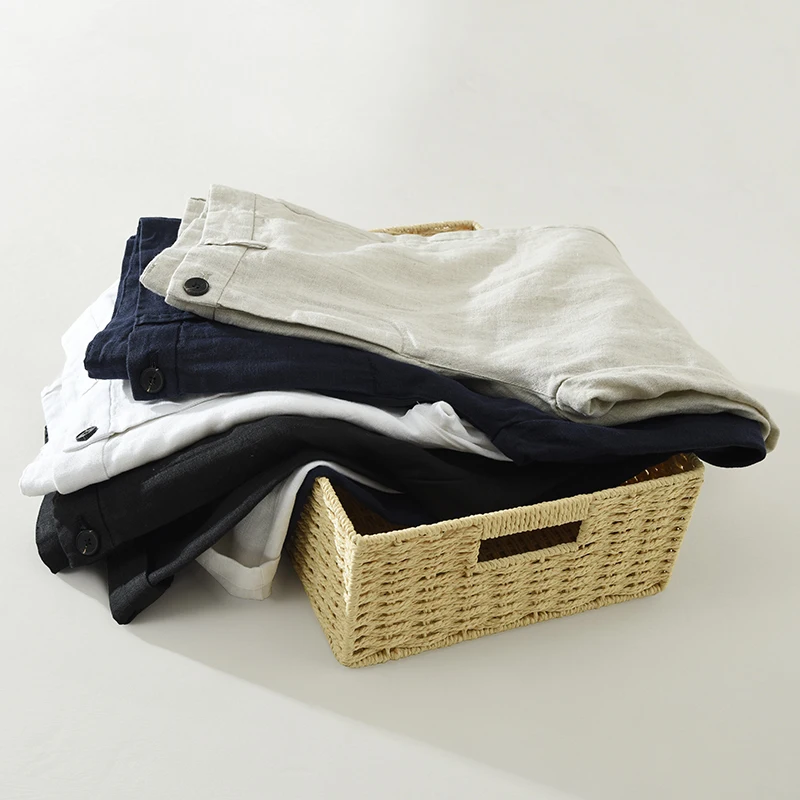 

100% лен, новый дизайн, качественные брюки, мужские брендовые итальянские модные дышащие деловые повседневные брюки, 4 цвета, 29-38, размер Pantalon Homme