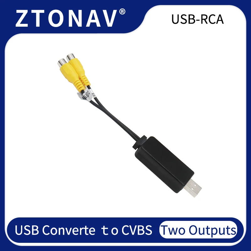 

ZTONAV USB Converter To RCA Video Out CVBS / HDMI Converter Adapter To Headrest Monitor for Android System