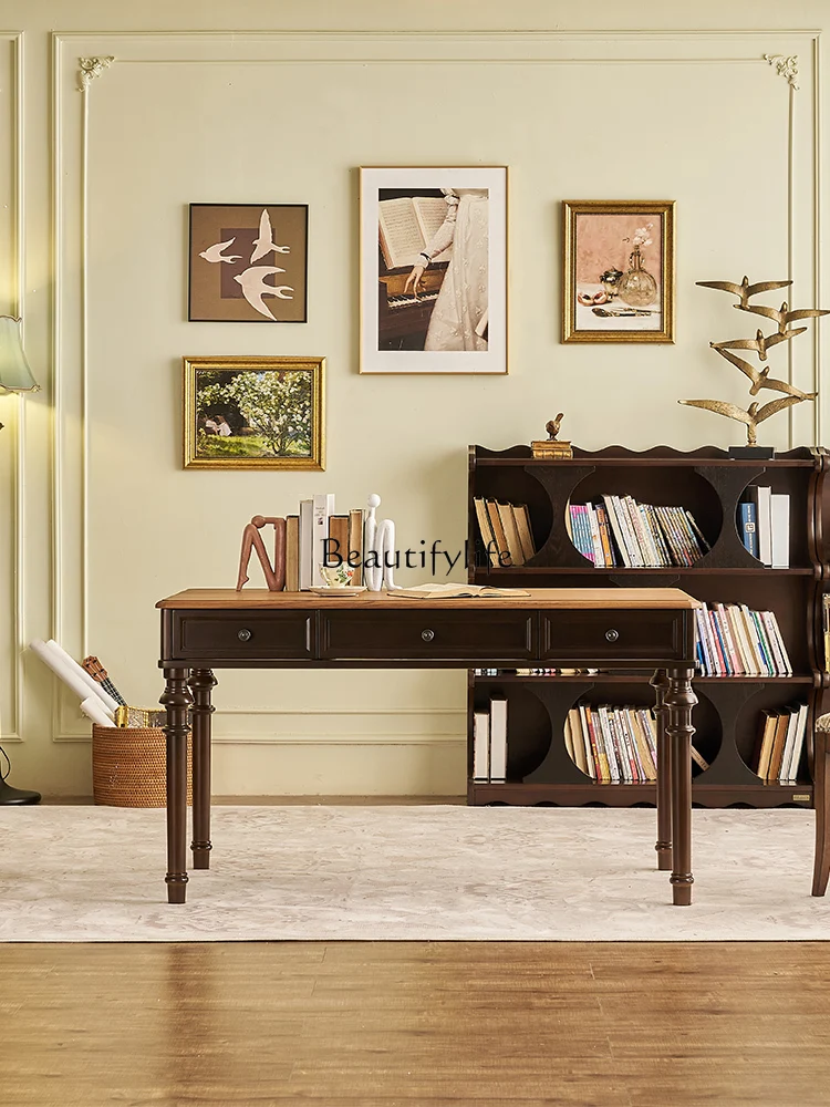 Vintage all solid wood desk French writing desk American desk
