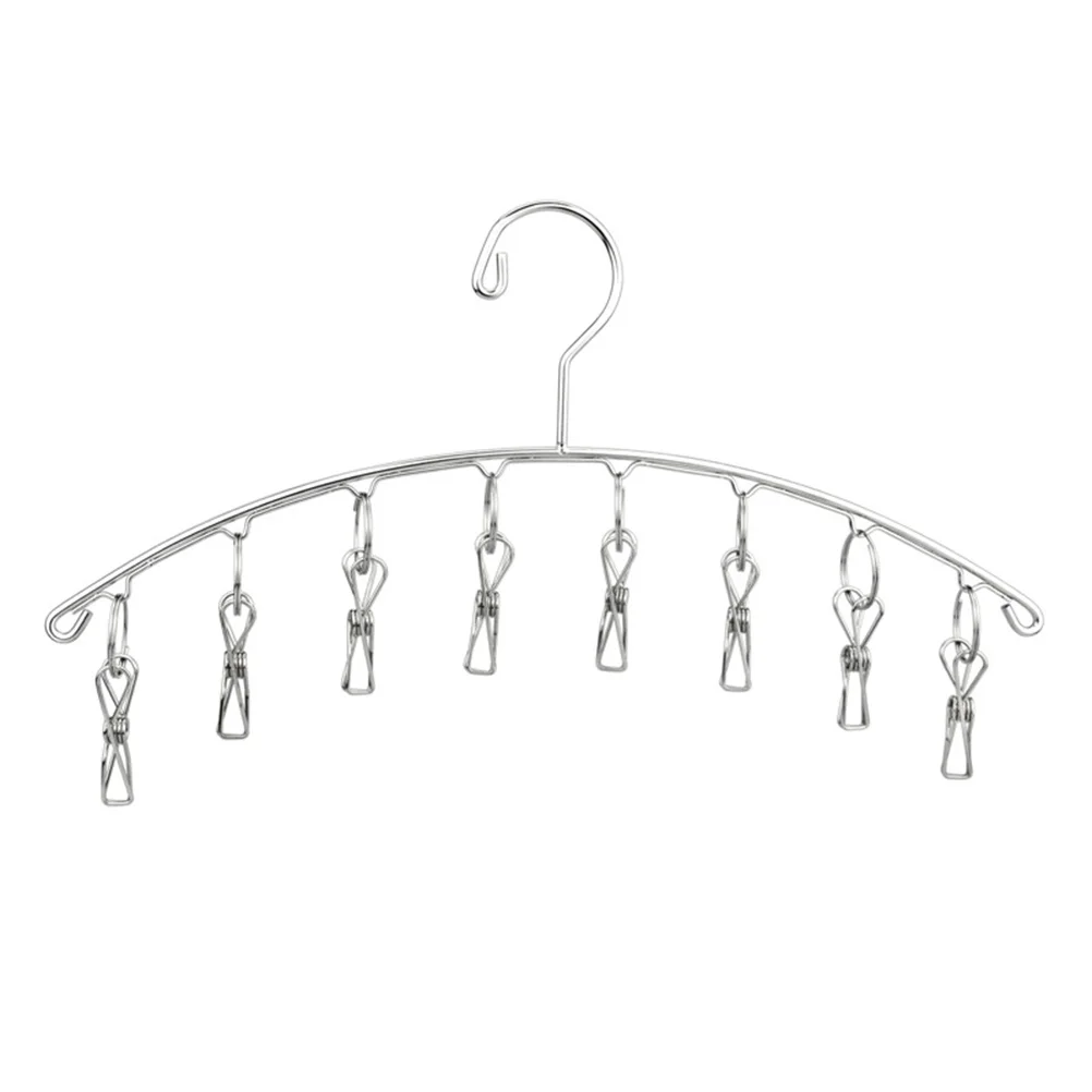 

2Pcs Space Saving Windproof Clothes Drying Rack Stainless Steel Clip Hanger for Socks Underwear Towels Shirts Indoor Outdoor