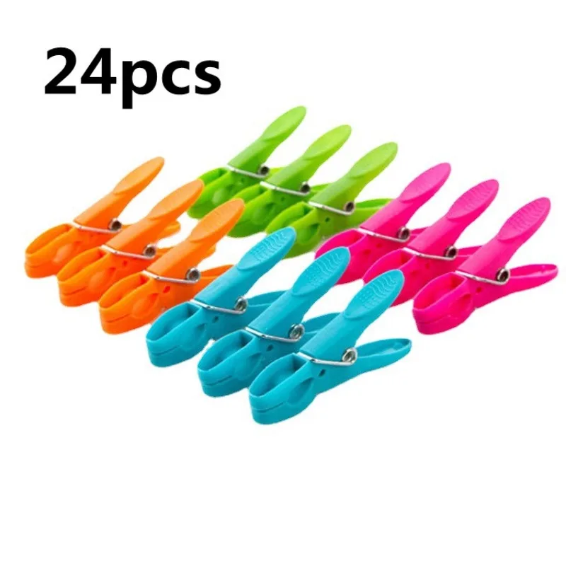 

24pcs Clothes Pegs for Washing Line Strong Grip Washing Pegs Clothespin Soft Plastic Clothes Clips Home Laundry Pegs Windproof