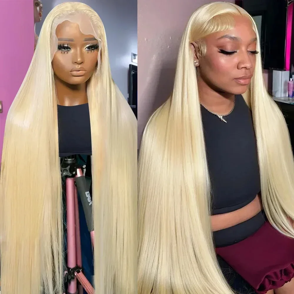 Straight 13x4 Lace Front Wigs 613 Honey Blonde 13x6 HD Transparent Frontal Wig Pre Plucked Remy Brazilian Human Hair Wig