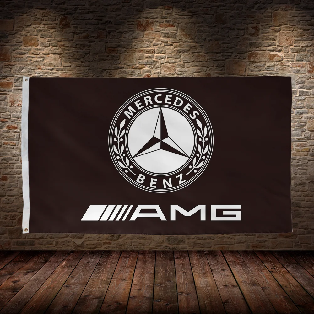 3x5 Ft M-Mercedes benzs  Racing  Flag Polyester Printed Cars Flags for Room Garage Decor