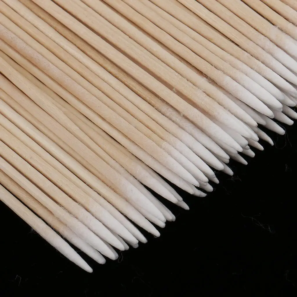 Pontas pontiagudas Cotton Buds para limpeza de maquiagem, ferramentas cosméticas, 100Pcs