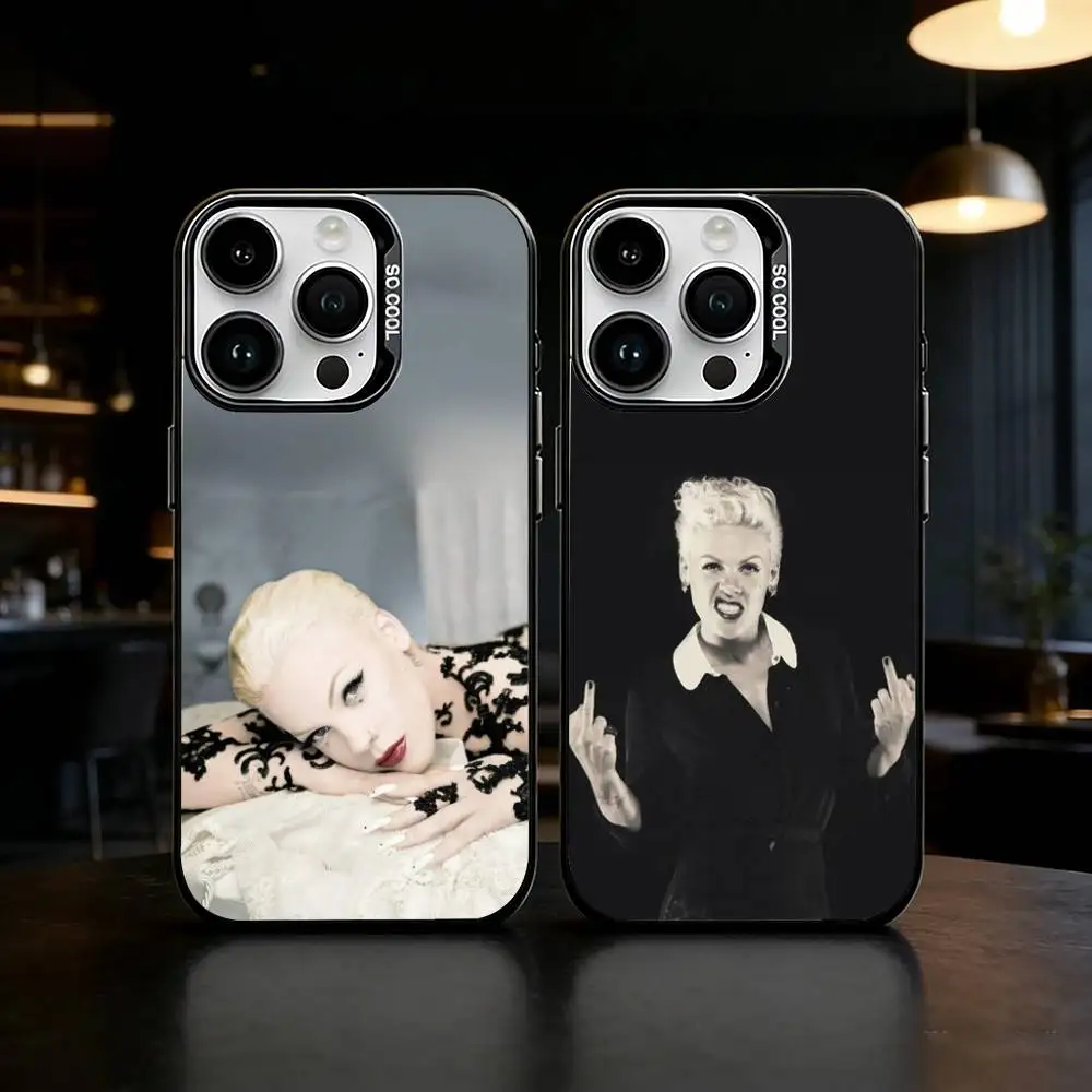P-P!nk Pink Alecia Beth Phone Case Color Silver Shell For IPhone 17 16 15 14 13 12 11 Pro Max Plus
