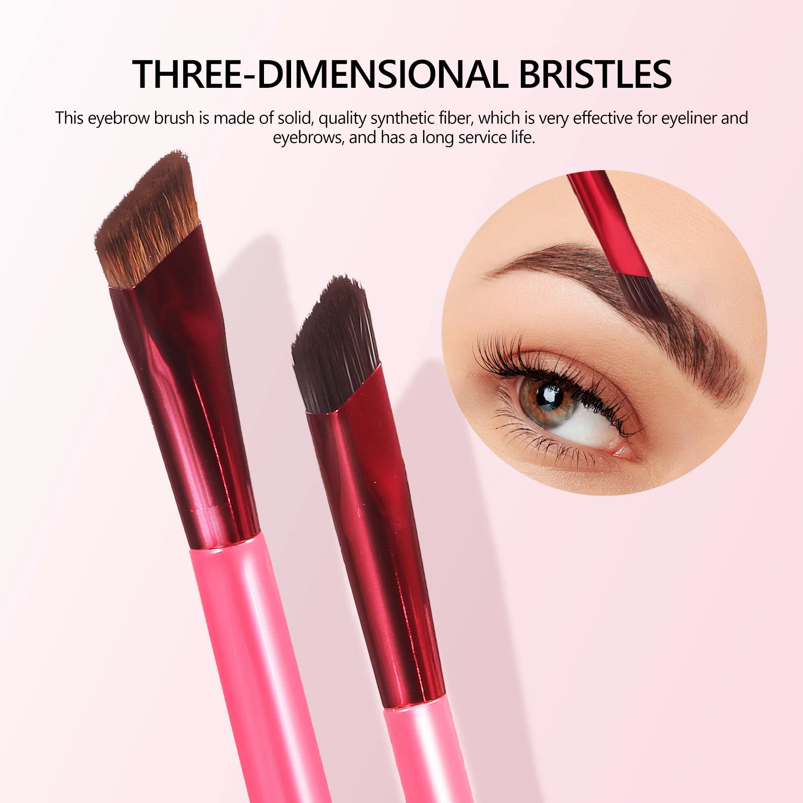 3 Pcs Wild Eyebrow Brush Eyelash Beauty Tool Woman Wooden Handle Makeup Supplies Travel