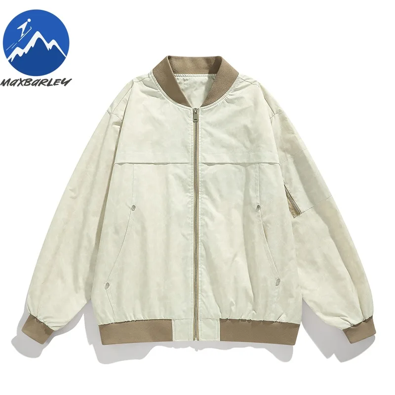 Maxbarley Male Jacket Autumn Classics High Street Travel Windproof Coat Casual Fashion Trendy Lightweight Gorpcore Outerwear