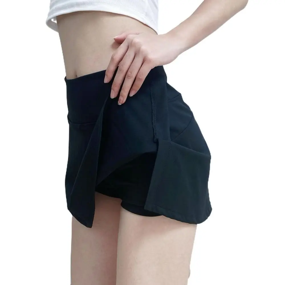 Falda de Yoga dividida 2 en 1 para mujer, pantalones cortos, forro de seguridad, cintura alta, ropa deportiva para gimnasio, Golf, Verano