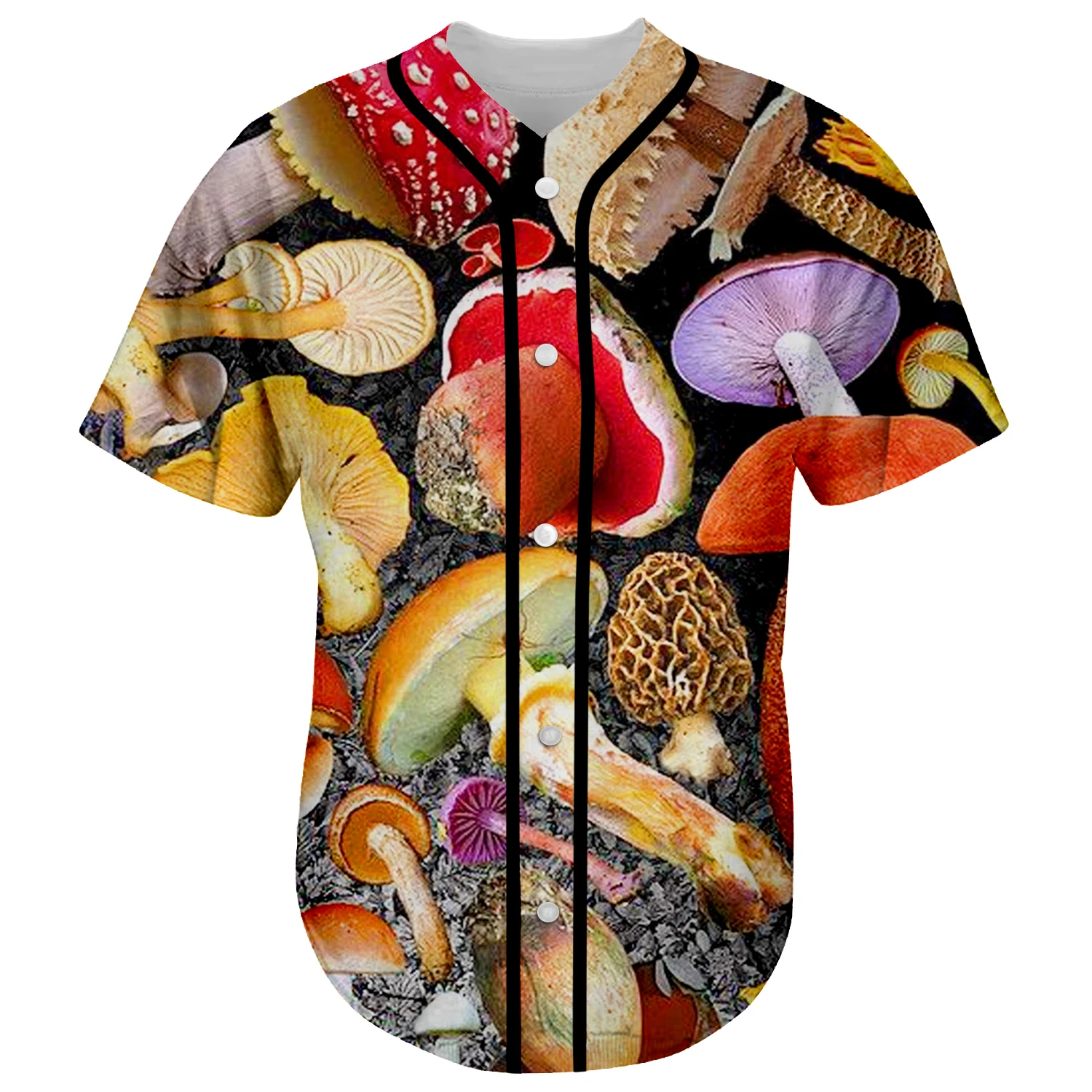 Tessffel Newest Plants Mushroom Fungus Camo Trippy 3DPrint Summer Harajuku Streetwear Baseball Shirts Jersey Short Sleeves X1