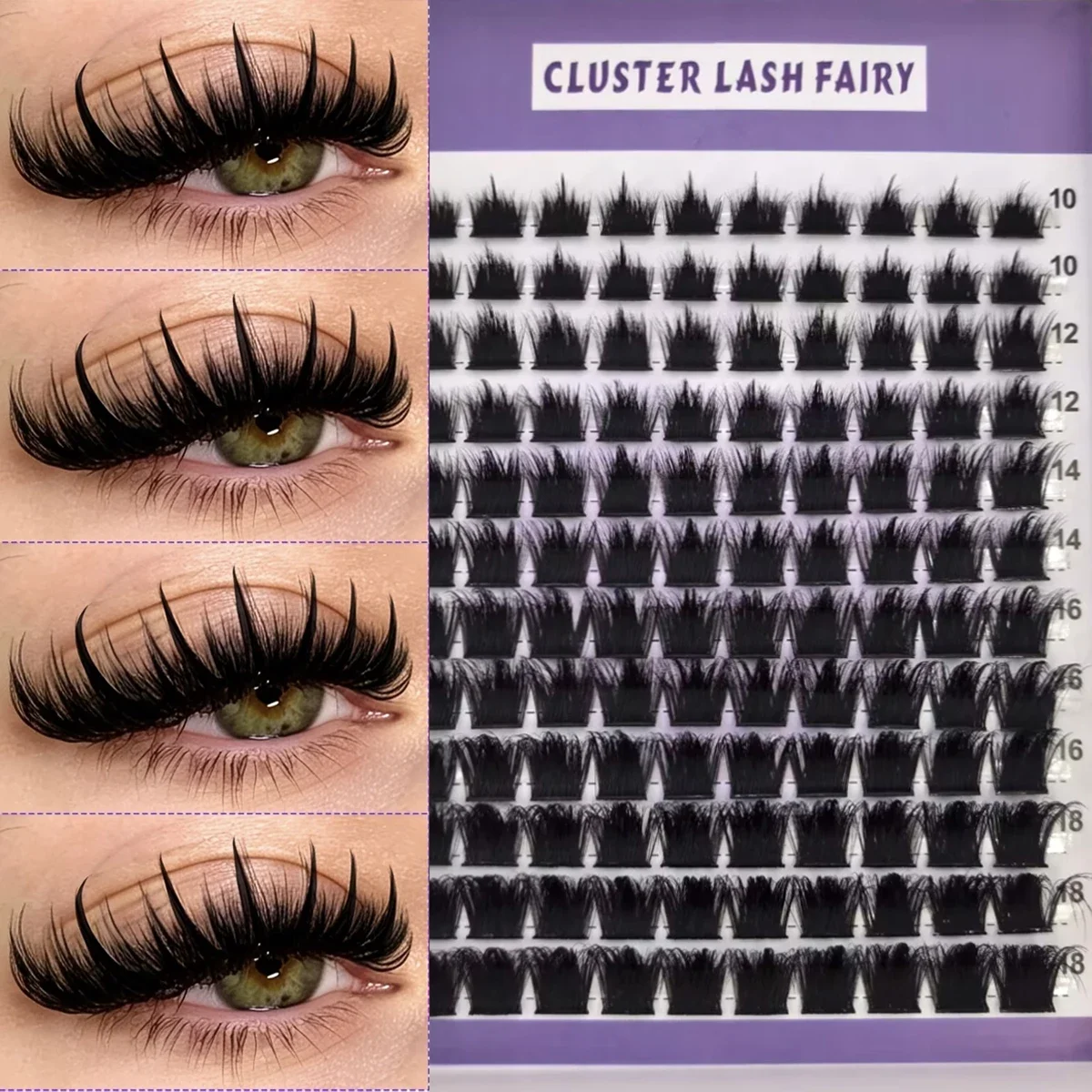 AMSDCN 60D-300D Fluffy Thick Soft Individual DIY 5D Clusters Eyelash Extension D Curl Natural Segmented Eyelash Makeup Tools