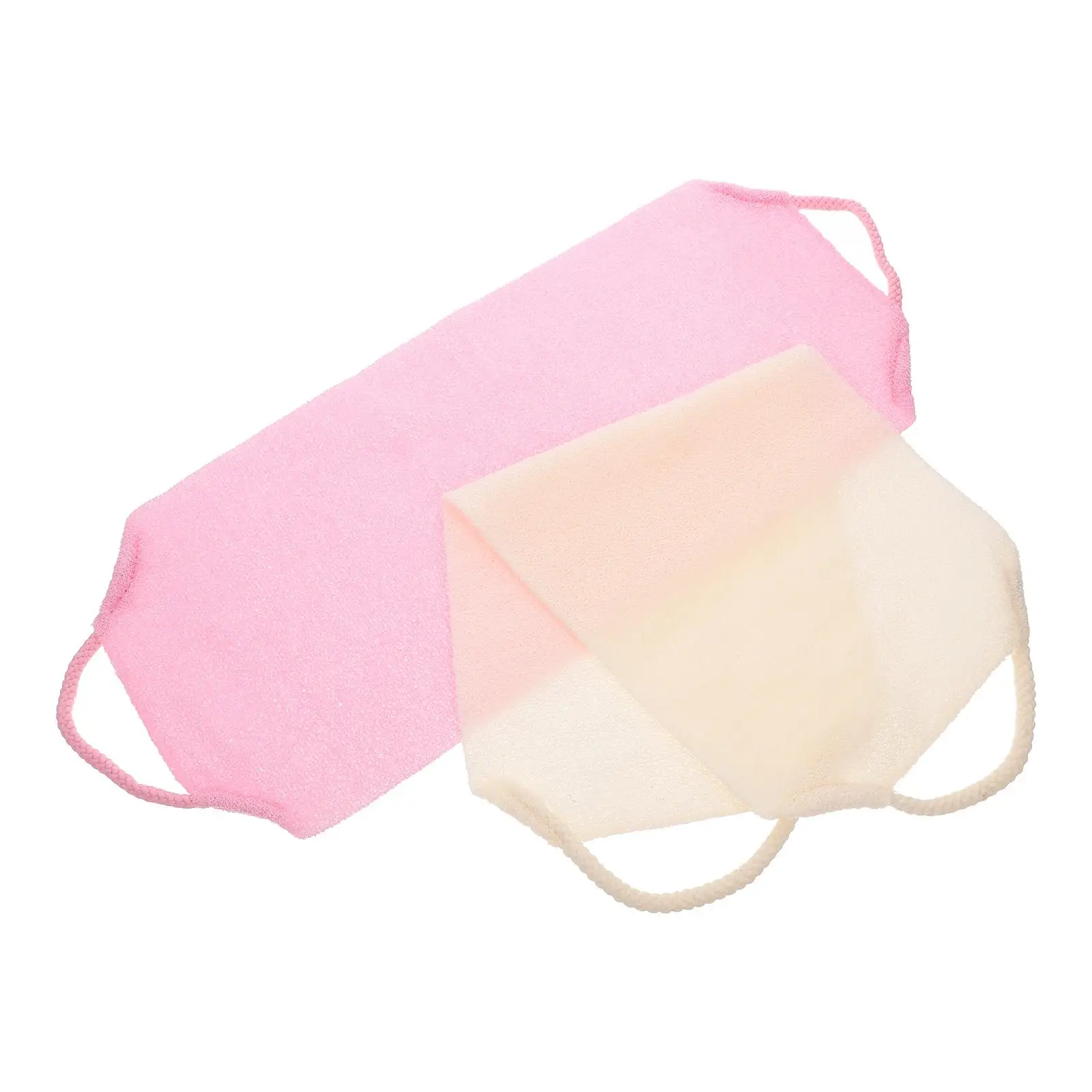 

2 Pcs Back Rub Strip Bath Towel Long Shape Shower Mitts Polyester Wrap Exfoliating Washcloth Machine Loofah Scrub Gloves