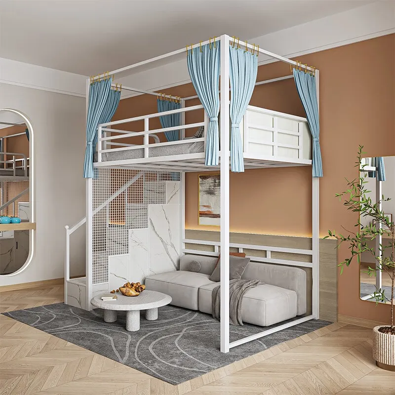 

Customized small unit with upper and lower beds, iron art beds, dormitories, attic beds, iron frames, high and low beds