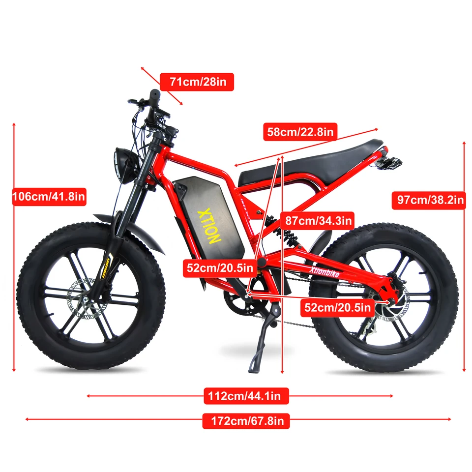 60V 21Ah Electric Bike for Adults, 750W (1500W Peak) Ebike, 35MPH & 50 Miles Range, 20" Fat Tire Mountain Commuter E-Bike, UL image 5