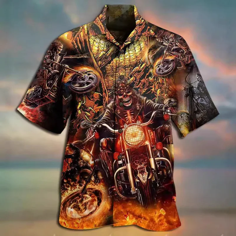 

Cross-border Foreign Trade Summer New Plus Size Men's Casual3DDigital Printed Short Sleeve Shirt Hawaiian Men's Shirt