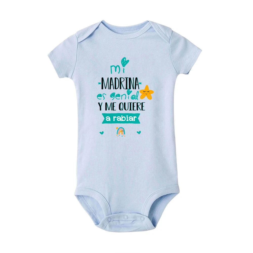 My Godmother Is Great and She Loves Me Like Crazy Printed Baby Romper Cute Infant Jumpsuit Funny Newborn Short Sleeve Bodysuits