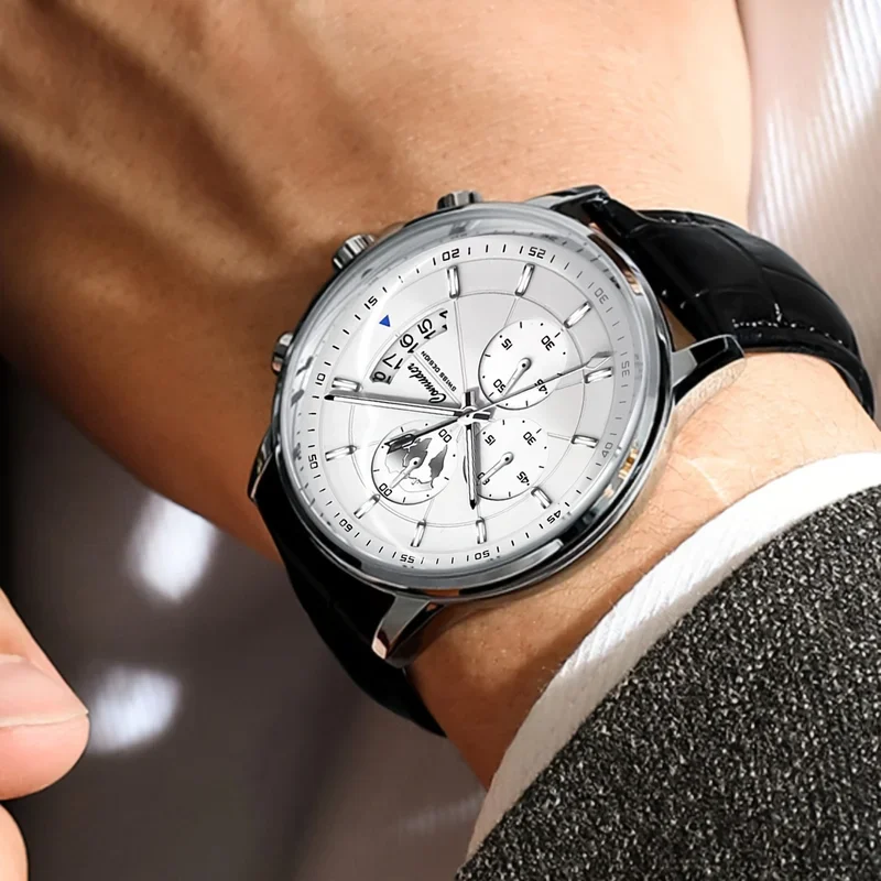 New ultra-thin men's watch calendar luminous fashion high-end temperament quartz watch