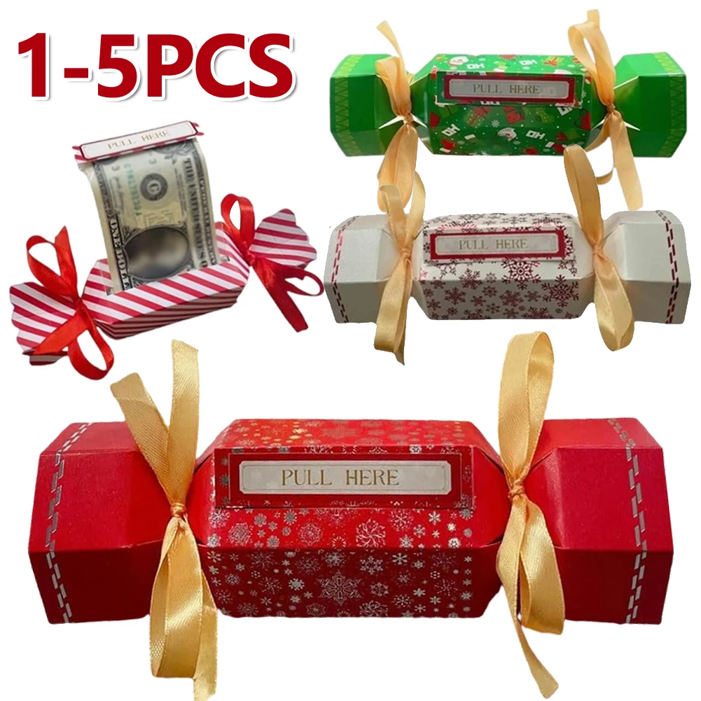 Christmas Surprise Money Pull Out Pouch DIY Cash Gift Pull Pouch Xmas Party Gifts Money Box Birthday Money Box For Cash Gift