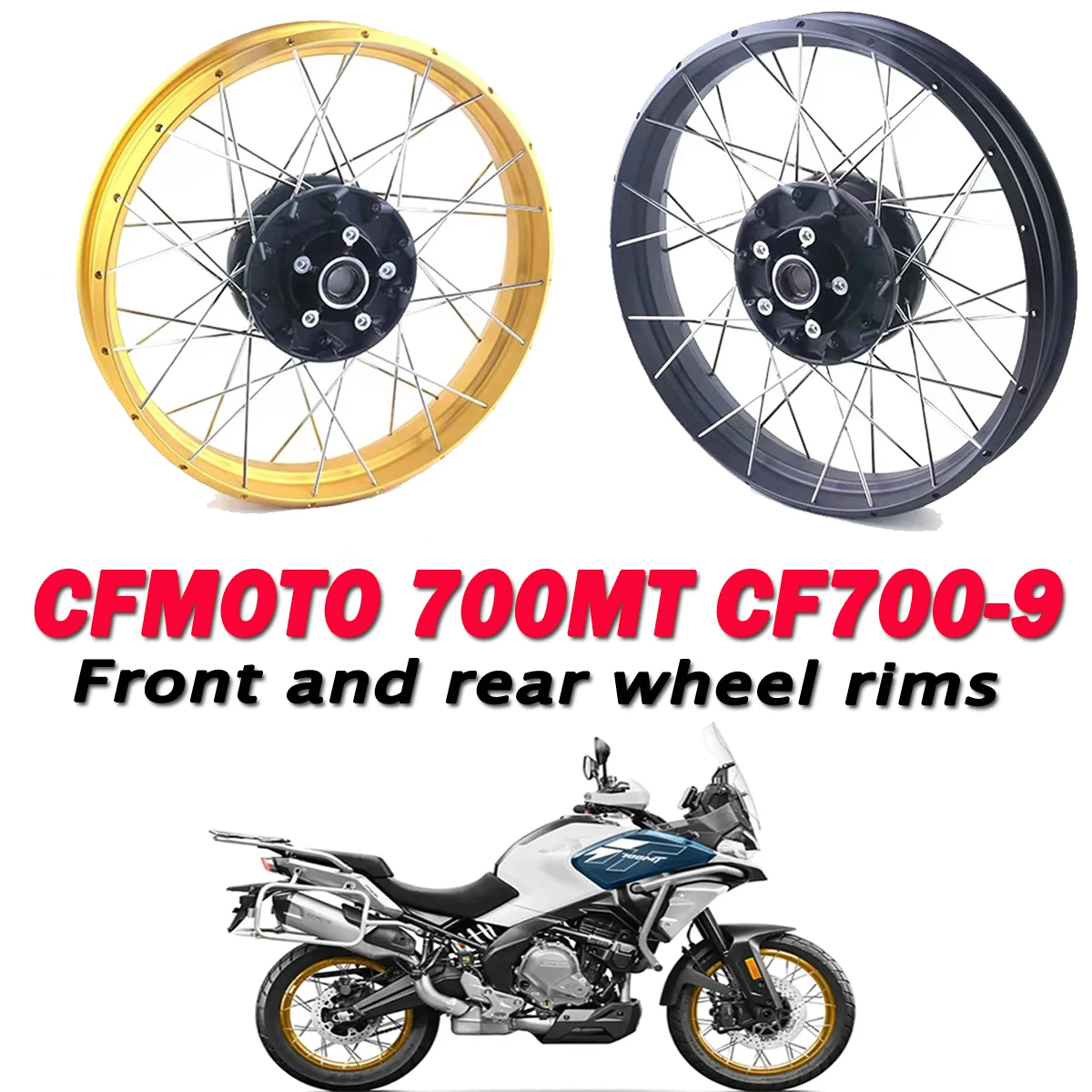 

Motorcycle original accessories 700-9 front rear wheel rims secondary strip wheels steel rims Fit For CFMOTO 700MT MT700 MT-700