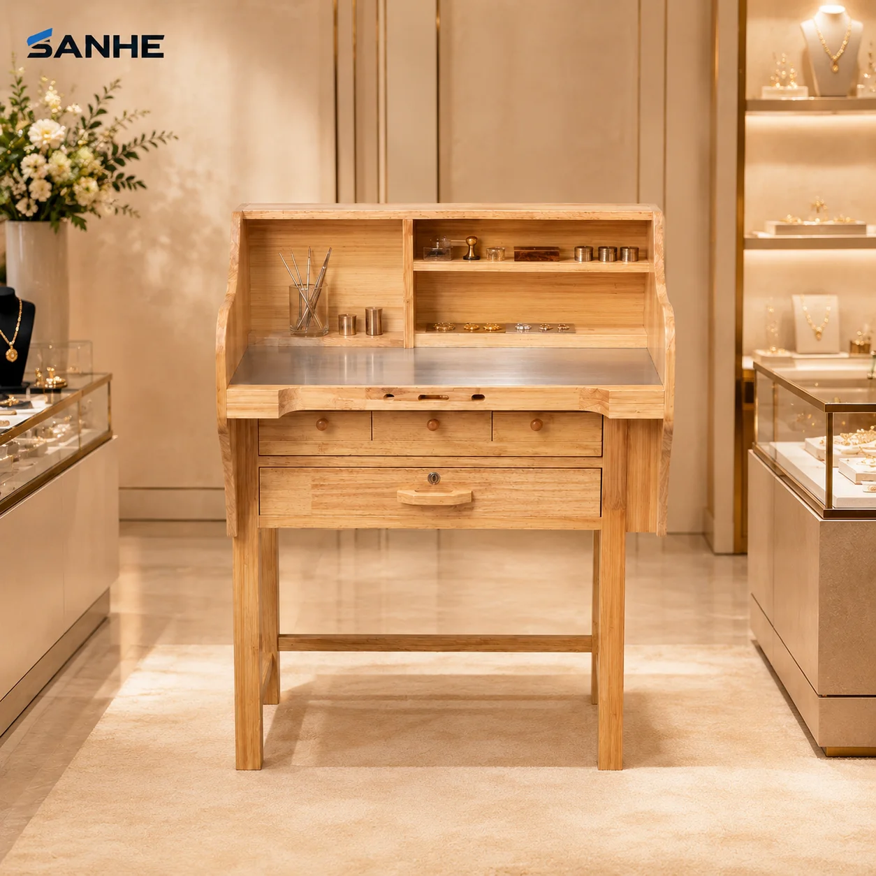 Solid Hardwood DIY Workbench for Woodwork and Jewellery Making Application