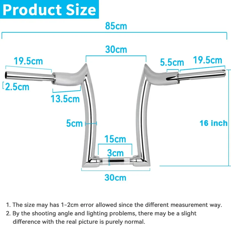 25mm Motorcycle Handlebar 14'' Rise 2