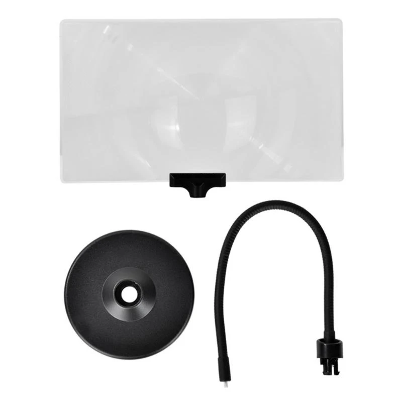 4 Times Glass Handheld 10x5.7inch Large Page Sheet Magnifier with Detachable Base Adjustable Flexible