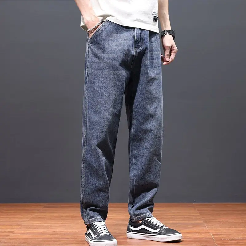 Man Jeans High Quality Brand Jeans Men's Autumn 2026 New Straight Loose Plus Size Casual Overalls Man Long Baggy Harlan Pants