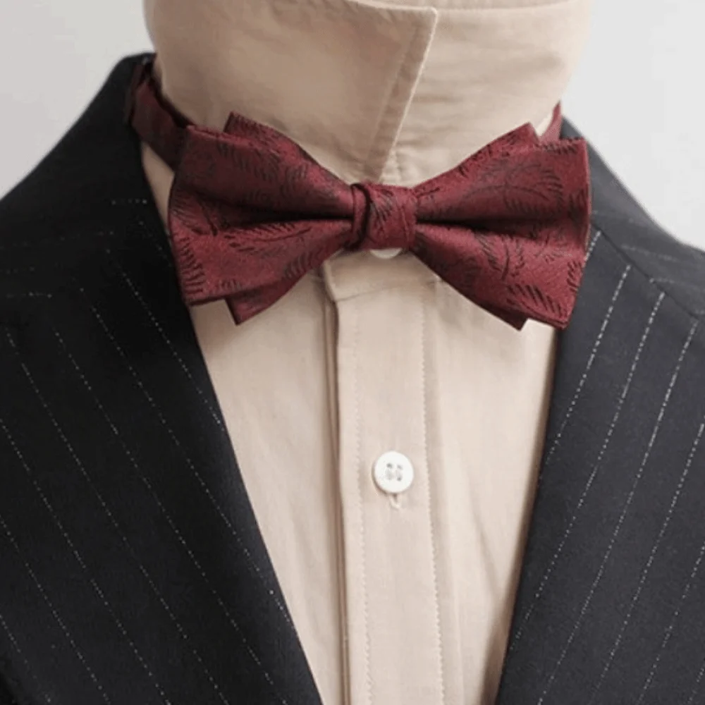 Creativo regolabile rosso serise papillon bowknot strisce uomo cravatta fiore morbido sposo groomsman cravatta accessori per abiti