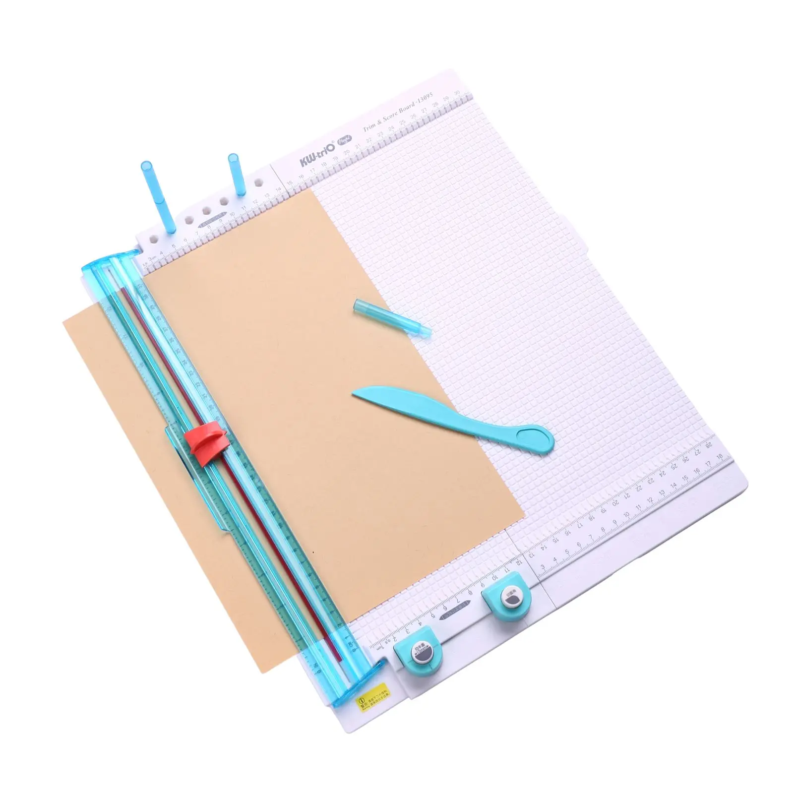 KW-trio 13095 Paper Trimmer Scoring Board 7 in 1 Craft Paper Cutter Blades Scoring Tool with Paper Folding for Making Photo