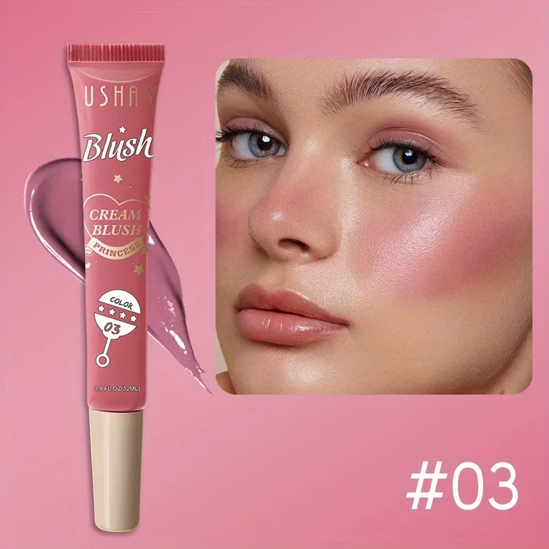 USHAS 3 colori fard liquido multiuso idratare duraturo naturale illumina il tono della pelle moda texture luccicante fard trucco 12ml