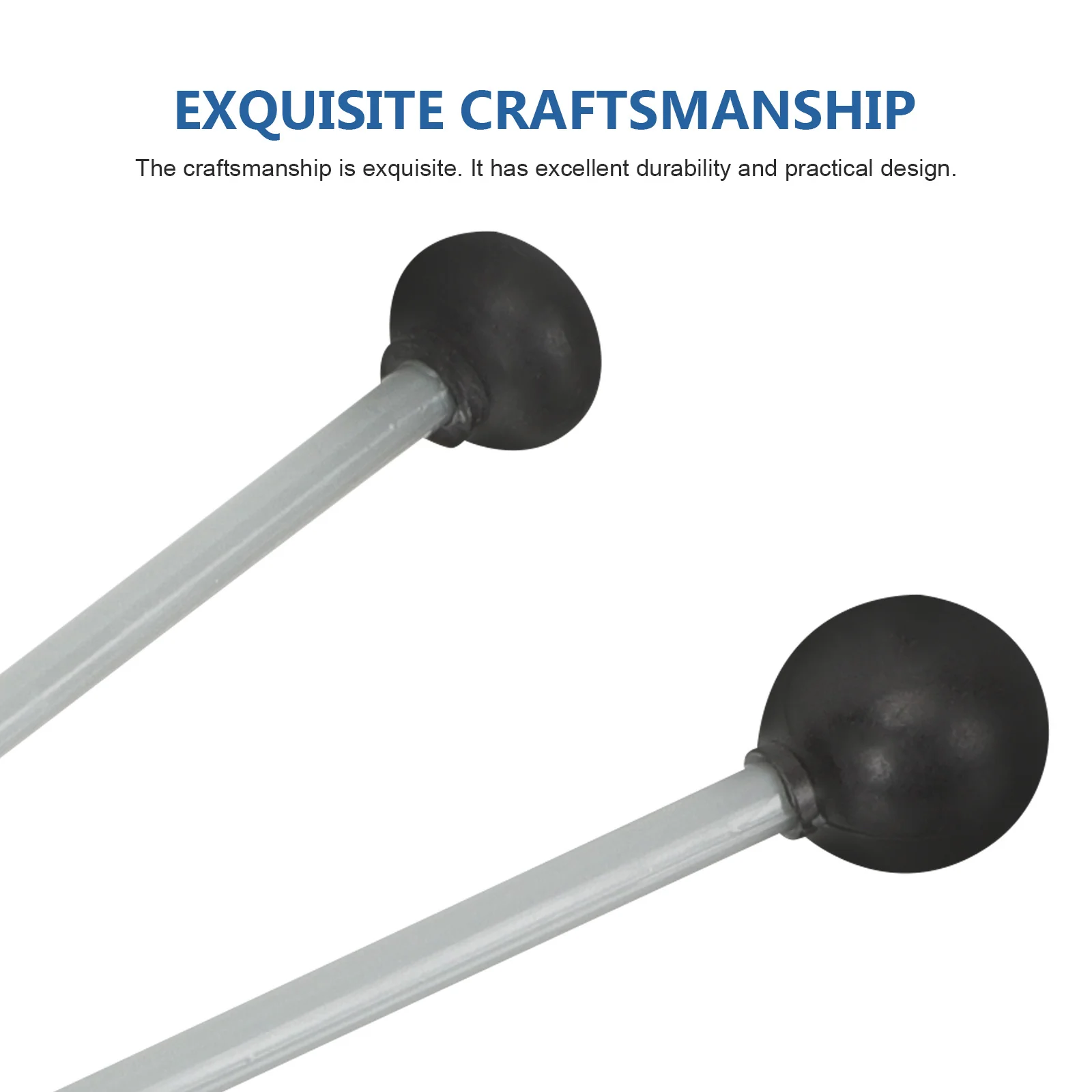 

2pcs Marimba Mallets Soft Head Xylophone Hammer For Percussion Instruments Lightweight Practice Drumstick Rubber Drum