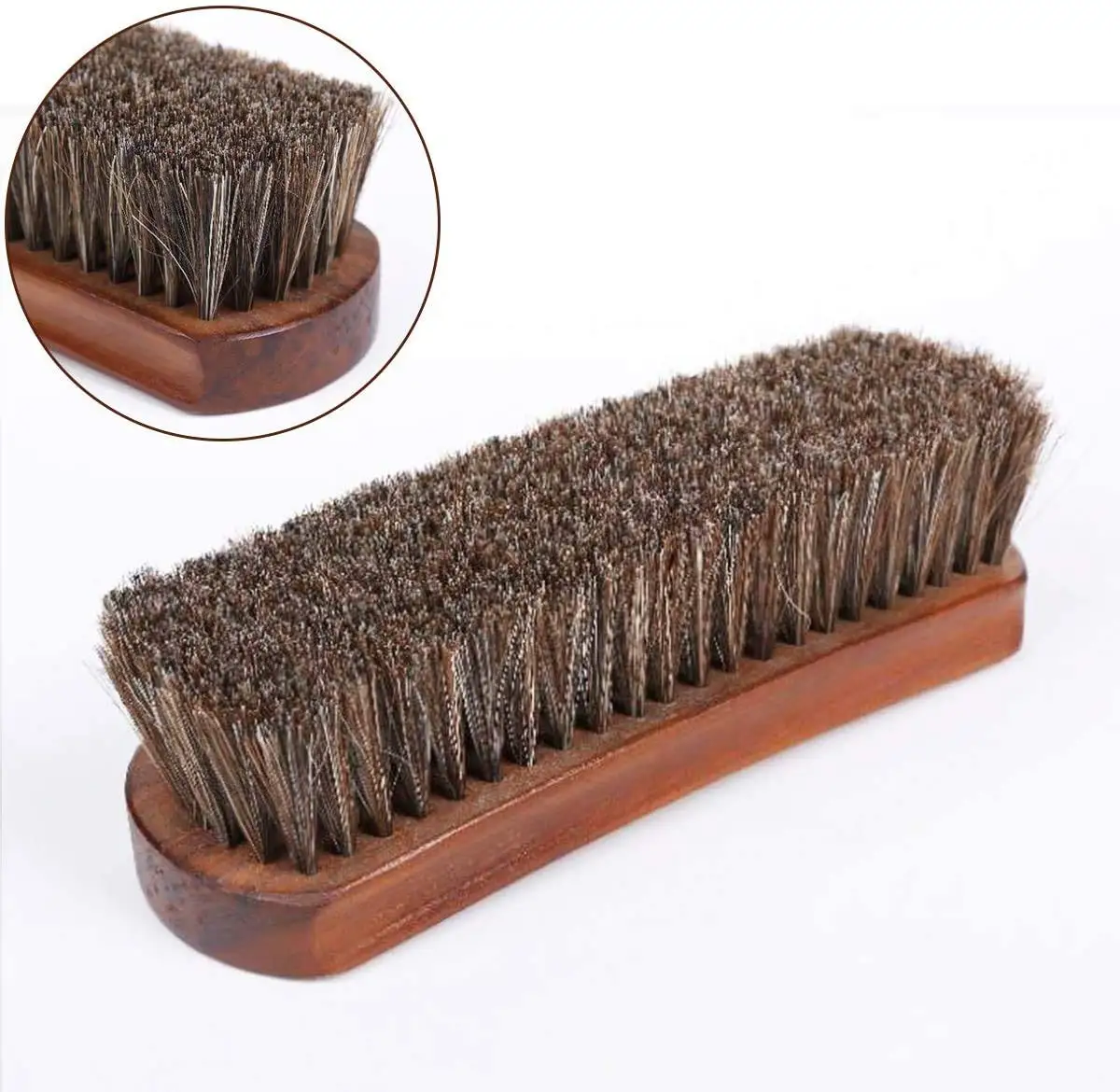 Shoe Brush Hand Scrubbing Brush Horse Hair Shine Buff Polish Cleaner for Shoes Boots Coats Sofa Sneakers Trainers Wooden Househo