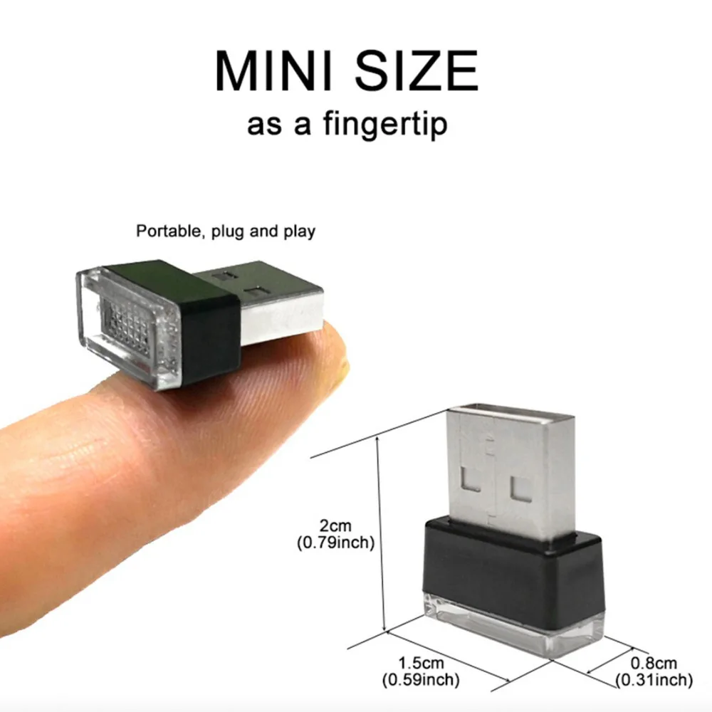 ไฟสร้างบรรยากาศแบบ USB ขนาดเล็กสำหรับรถยนต์ไฟไฟ LED รถยนต์ไฟสร้างบรรยากาศสำหรับตกแต่งเท้า