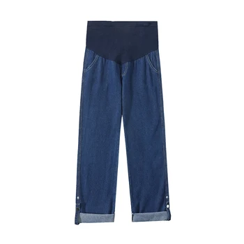 Emotion Moms Umstandshose für Damen, hohe Taille, lockere, gerade geschnittene, gestrickte, weiche Umstands-Caprihose